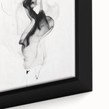 Close-up of framed abstract strokes wall art on canvas, showcasing vibrant hues of blue, orange, and yellow, ideal for modern home decor and artistic expression.