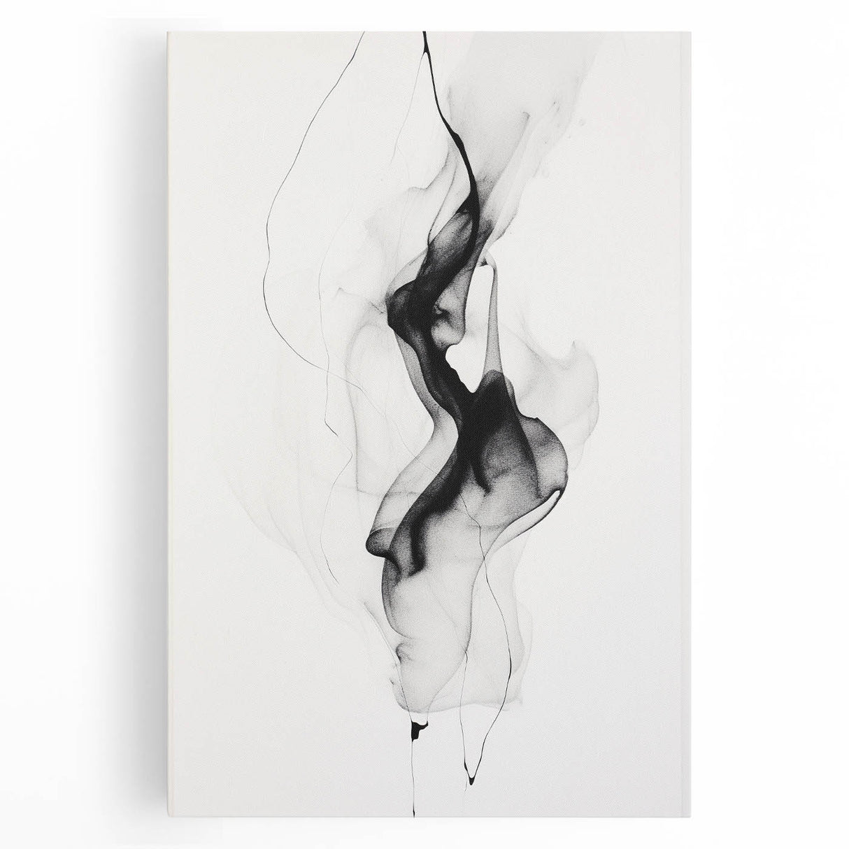 Abstract strokes wall art on stretched canvas, showcasing vibrant hues of blue, orange, and yellow, perfect for modern interior décor. Ideal for adding a pop of color to living spaces.