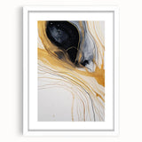 Abstract wall art featuring dynamic strokes in various colors, elegantly framed with a white mat, enhancing any modern interior decor. Ideal for adding a contemporary touch to living spaces.