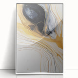 Framed wall art featuring abstract strokes in vibrant colors, set against a white background, ideal for modern home decor, adding a contemporary touch to any room.