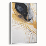 Framed canvas wall art showcasing abstract strokes in soft white and muted pastel colors, adding a modern touch to contemporary home decor. Ideal for living room or office spaces, this piece enhances aesthetic appeal while complementing minimalist styles.
