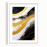 Abstract strokes wall art framed with a white mat, showcasing vibrant colors and dynamic patterns, perfect for modern home decor. Ideal for art enthusiasts looking to enhance interior aesthetics.