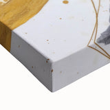 Close-up of an abstract strokes wall art design on stretched canvas, showcasing vibrant colors and intricate textures, perfect for modern home decor.