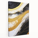 Abstract strokes wall art on stretched canvas showcasing vibrant colors, dynamic patterns, and a modern aesthetic, ideal for contemporary home decor.
