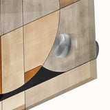 Close-up view of abstract strokes wall art design printed on acrylic glass, featuring vibrant colors and intricate details that enhance modern home decor.