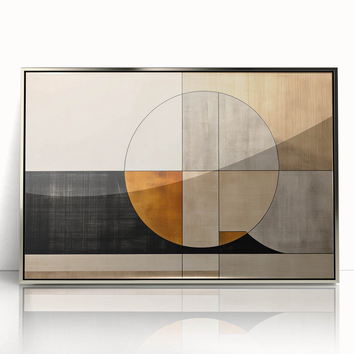 Framed wall art showcasing abstract silver strokes on a textured acrylic surface, perfect for modern home décor, enhancing artistic ambiance.