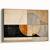 Framed canvas wall art showcasing abstract gold strokes on a textured background, ideal for modern home decor, emphasizing elegance and creativity.