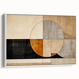 Framed abstract strokes wall art featuring a modern design with white and gray tones, displayed in a sleek side view, perfect for contemporary home decor.