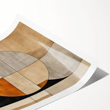 Abstract wall art print featuring vibrant, multicolored strokes in shades of blue, orange, and yellow, rolled and ready for framing to enhance modern decor.