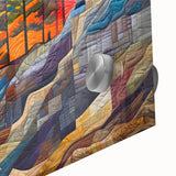 Close-up of abstract strokes wall art design on acrylic glass, showcasing vibrant colors and fluid patterns, perfect for modern decor and artistic ambiance.