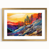 Abstract wall art print featuring dynamic strokes in gold and neutral tones, framed with a matte finish; ideal for modern home decor.