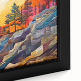 Close-up of abstract strokes wall art on framed canvas, showcasing vibrant colors and dynamic patterns perfect for modern home decor. Ideal for enhancing artistic spaces.