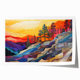 Abstract wall art print showcasing vibrant, multicolored strokes in a modern design, rolled and ready for framing, ideal for contemporary home decor.