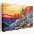 Abstract strokes wall art on stretched canvas, showcasing vibrant colors and dynamic patterns, ideal for modern home decor. Side view highlights the depth and texture, adding artistic flair to any interior space.