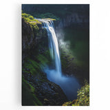 Stretched canvas artwork showcasing a stunning landscape of cliffs against a vibrant sky, perfect for home decor, adding a serene touch to any room.