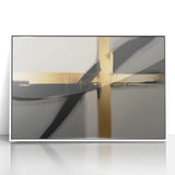 Modern Abstract Bedroom Wall Art - Black and Gold Canvas Print