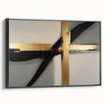 Modern Abstract Bedroom Wall Art - Black and Gold Canvas Print