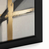 Modern Abstract Bedroom Wall Art - Black and Gold Canvas Print
