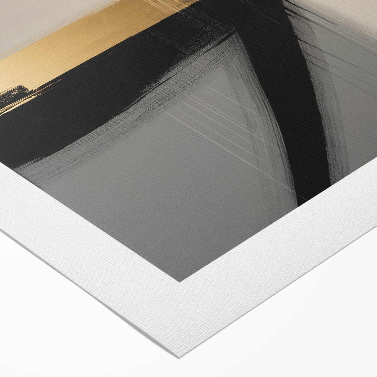 Modern Abstract Bedroom Wall Art - Black and Gold Canvas Print