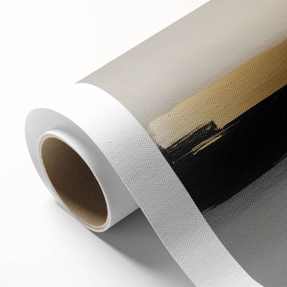 Modern Abstract Bedroom Wall Art - Black and Gold Canvas Print
