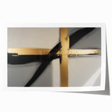 Modern Abstract Bedroom Wall Art - Black and Gold Canvas Print