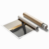 Modern Abstract Bedroom Wall Art - Black and Gold Canvas Print