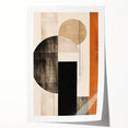 Modern Dining Room Wall Art - Geometric Black Beige & Orange Print