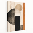Modern Dining Room Wall Art - Geometric Black Beige & Orange Print