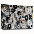Bold Abstract Living Room Wall Art – Black, White & Gold Canvas