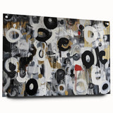 Bold Abstract Living Room Wall Art – Black, White & Gold Canvas