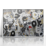 Bold Abstract Living Room Wall Art – Black, White & Gold Canvas