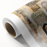 Abstract architecture wall art on rolled canvas showcasing vibrant geometric patterns and bold colors, perfect for modern home decor. Packaged securely in a durable cardboard tube for safe shipping.