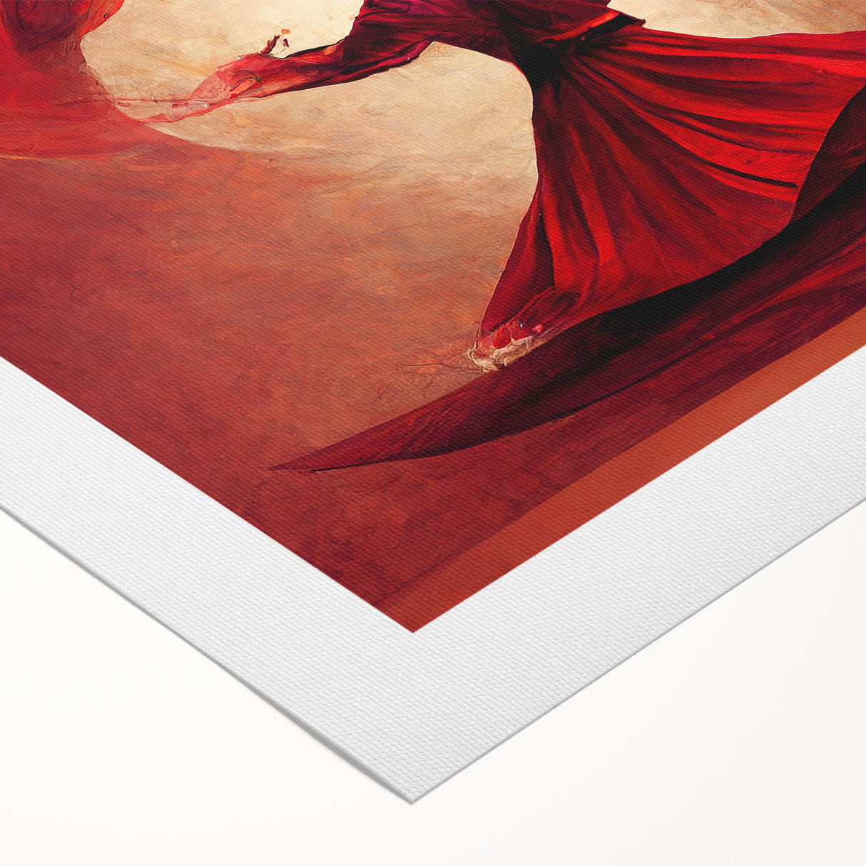 Abstract figurative wall art on rolled canvas showcasing vibrant colors and dynamic shapes, perfect for modern home decor. Packaged securely in a cardboard tube for easy shipping.