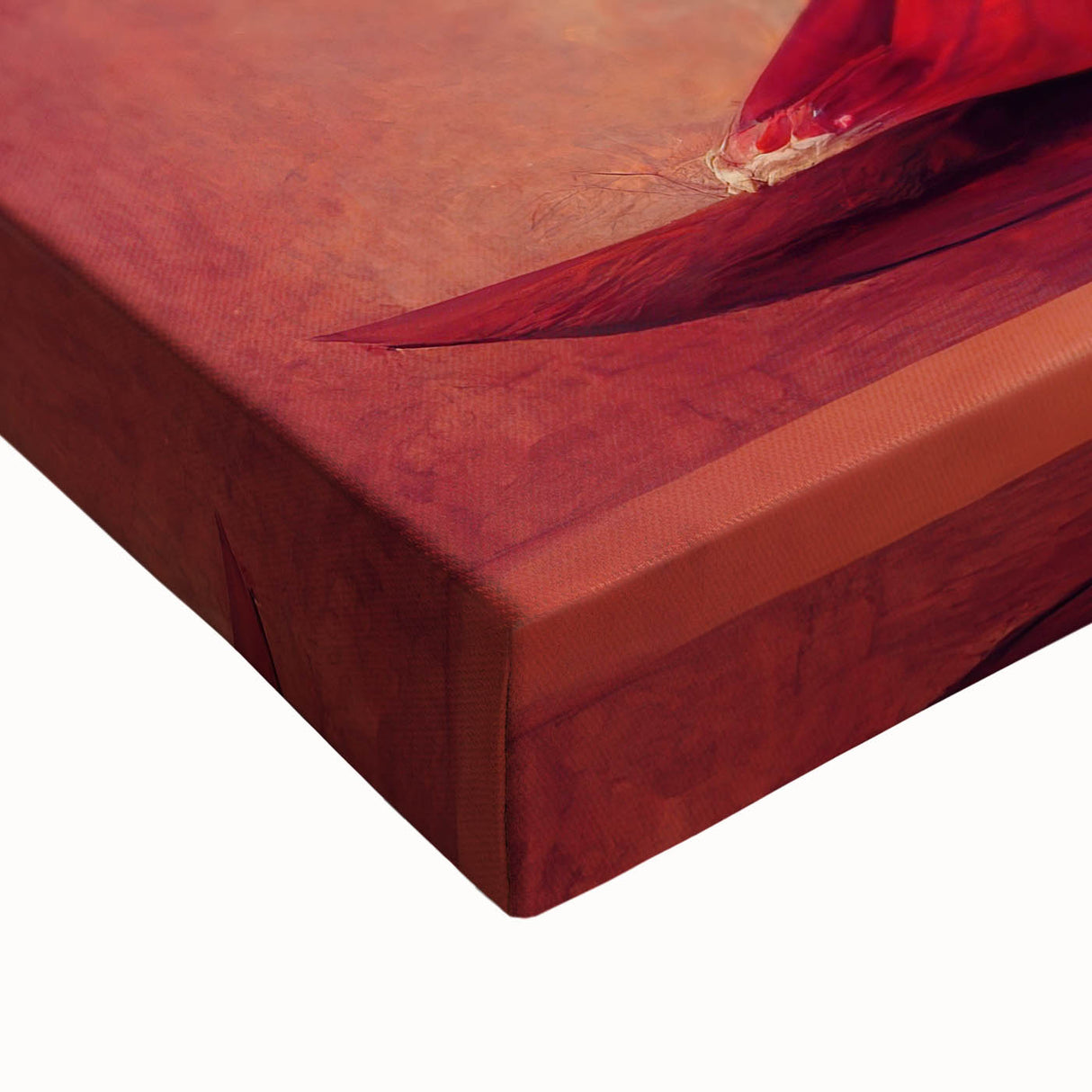 Close-up of abstract figurative wall art on stretched canvas, showcasing vibrant colors and intricate textures, perfect for modern home decor accents.