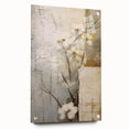 Abstract floral wall art piece displayed in a side view, featuring vibrant colors and intricate patterns, mounted with decorative pins for a modern touch. Perfect for enhancing home decor with a contemporary artistic flair.