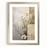 Abstract floral wall art framed in silver, showcasing vibrant colors and intricate designs, perfect for modern home decor and enhancing interior aesthetics.