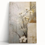 Vibrant abstract floral wall art on stretched canvas, showcasing bold colors like pink and green, ideal for modern home decor or artistic spaces.