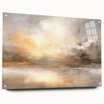 Abstract landscape wall art displayed in a side view, featuring vibrant colors and intricate details, framed in acrylic glass with visible mounting pins, perfect for modern decor.