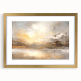 Abstract landscape wall art framed in gold with a mat, showcasing vibrant colors and intricate patterns, ideal for modern home decor and art enthusiasts.