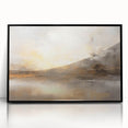 Framed abstract landscape wall art in black acrylic, showcasing vibrant colors and fluid shapes, designed to enhance modern decor aesthetics.