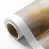 Abstract landscape wall art on rolled canvas showcasing vibrant colors of blue, green, and orange, perfect for modern home decor. Packaged securely in a cardboard tube.