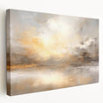 Abstract landscape wall art printed on stretched canvas, showcasing vibrant colors and fluid shapes, ideal for modern home decor. Side view highlights the canvas edges.