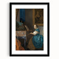 Baroque Art Print - Elegant Rococo Style Portrait of Woman Playing Piano