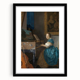 Baroque Art Print - Elegant Rococo Style Portrait of Woman Playing Piano