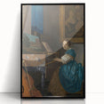 Baroque Art Print - Elegant Rococo Style Portrait of Woman Playing Piano