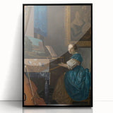 Baroque Art Print - Elegant Rococo Style Portrait of Woman Playing Piano