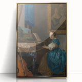Baroque Art Print - Elegant Rococo Style Portrait of Woman Playing Piano