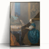 Baroque Art Print - Elegant Rococo Style Portrait of Woman Playing Piano