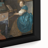 Baroque Art Print - Elegant Rococo Style Portrait of Woman Playing Piano