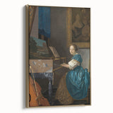 Baroque Art Print - Elegant Rococo Style Portrait of Woman Playing Piano